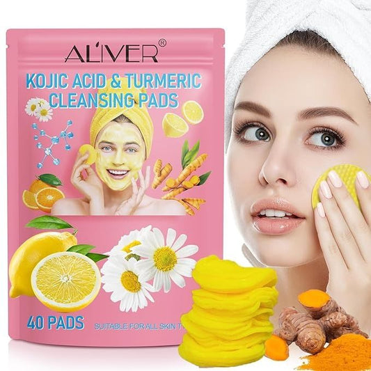 Dark Spots, Dull Skin & Clogged Pores ? ✨Turmeric Acid Cleaning Pads  Get Brighter, Smoother Skin in Minutes!